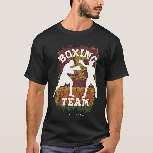 Boxing Sri Lanka Combat Sports Fighter Boxing T-Shirt (Front)