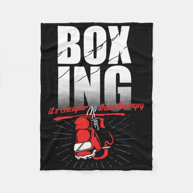 Boxing Therapy Kickboxing Boxer  Fleece Blanket (Front)