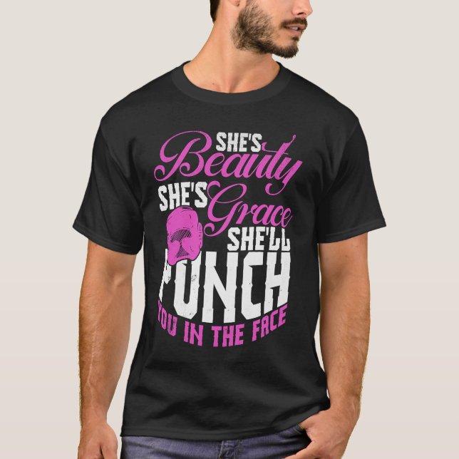 Boxing Training Jab Upper Cut Punch Knockdown T-Shirt (Front)