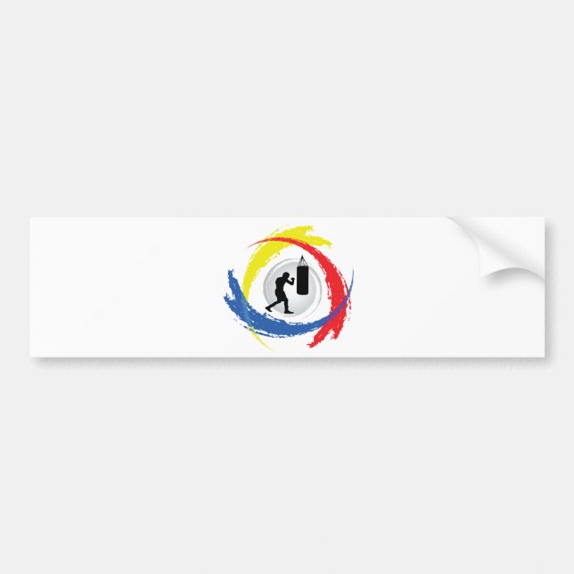 Boxing Tricolor Emblem Bumper Sticker (Front)