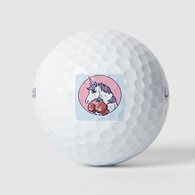 Boxing Unicorn Golf Balls (Front)