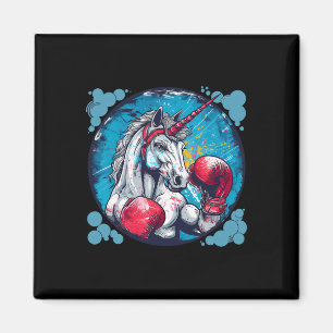 Boxing Unicorn With Boxing Gloves Kickboxing Cute Magnet