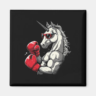 Boxing Unicorn With Boxing Gloves Kickboxing Cute Magnet