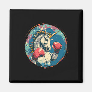 Boxing Unicorn With Boxing Gloves Kickboxing Cute Magnet