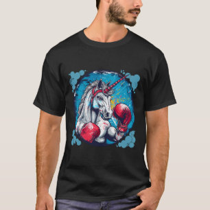 Boxing Unicorn With Boxing Gloves Kickboxing Cute  T-Shirt