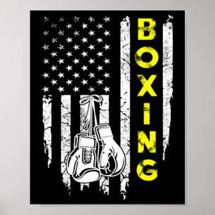 Boxing Usa American Flag 4th Of July Patriotic  Poster
