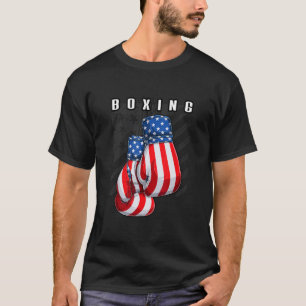 Boxing USA American Flag Boxing Gloves T-Shirt