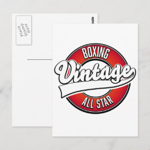 Boxing Vintage All star logo Postcard