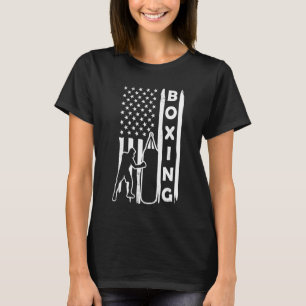 Boxing vintage USA american flag distress style ar T-Shirt