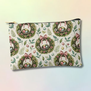 Boxwood Easter Wreath Pink Bow with Egg Accessory Pouch