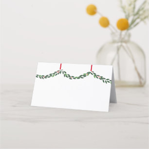 Boxwood Garland Christmas Place Card