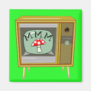 Boxy Retro Console Television Magnet