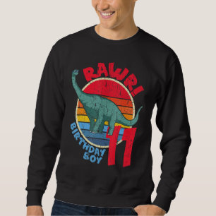 Boy 11th Birthday I Rawr! Brachiosaurus I Family M Sweatshirt
