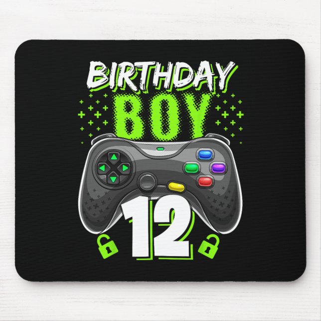 Boy 12 Video Game Controller Gamer 12th Birthday  Mouse Pad (Front)