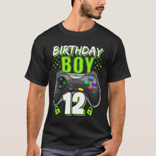Boy 12 Video Game Controller Gamer 12th Birthday T-Shirt