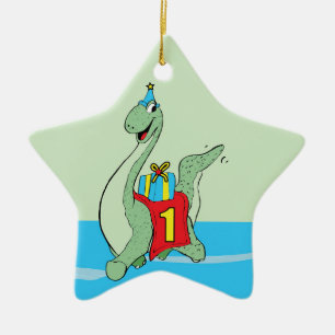 Boy, 1st Birthday Dinosaur Ceramic Tree Decoration