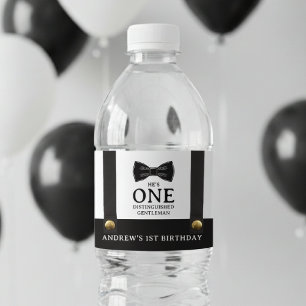 Boy 1st Birthday One Distinguished Gentleman Water Bottle Label