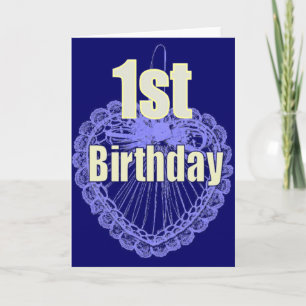 Boy 1st first birthday card