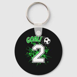 Boy 2 Years Old Kids 2nd Soccer Birthday Ll Theme  Key Ring