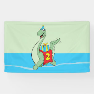 Boy, 2nd Birthday Dinosaur Banner