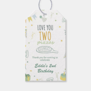 Boy 2nd Birthday Pizza Party Gift Tags Thank You