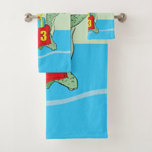Boy, 3rd Birthday Dinosaur Bath Towel Set