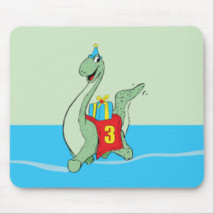Boy, 3rd Birthday Dinosaur Mouse Pad