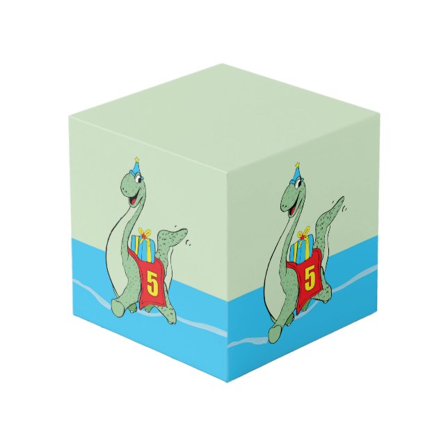 Boy, 5th Birthday Dinosaur Cube (Front Angled)