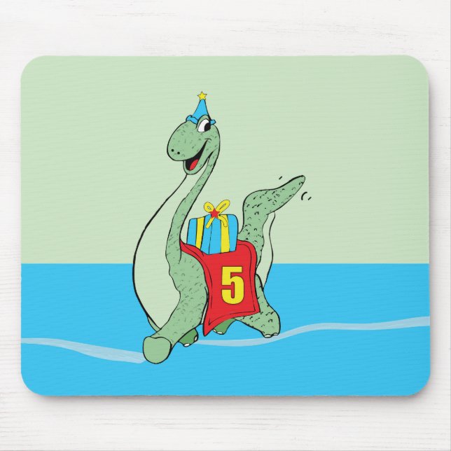 Boy, 5th Birthday Dinosaur Mouse Pad (Front)
