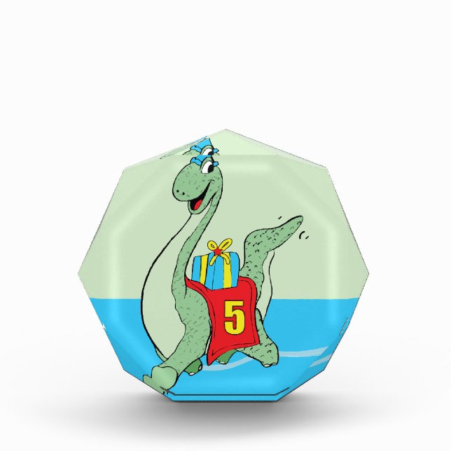 Boy, 5th Birthday Dinosaur Photo Block (Front)