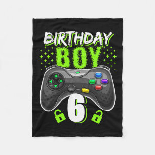 Boy 6 Video Game Controller Gamer 6th Birthday Gif Fleece Blanket