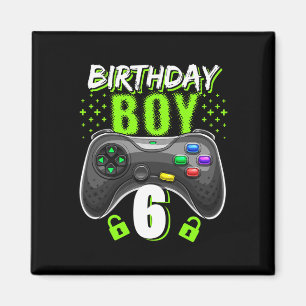 Boy 6 Video Game Controller Gamer 6th Birthday Gif Magnet