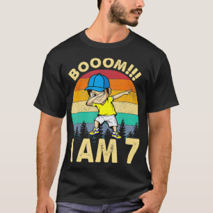 Boy 7 Years Being Awesome 7th Birthday Boom I Am 7 T-Shirt