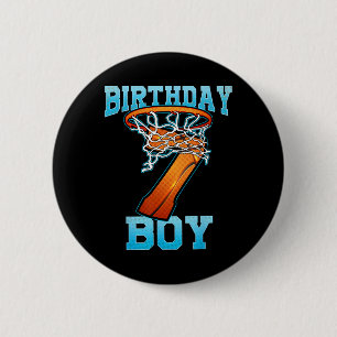 Boy 7 Years Old Gifts 8th Birthday Bysketbyll Pers 6 Cm Round Badge