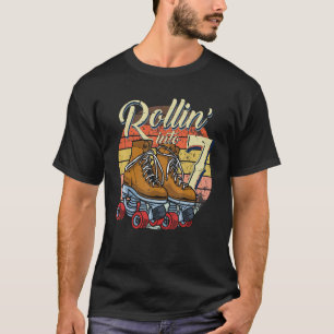 Boy 7th Bday Outfit 7 Year Old Girl Rolling Into 7 T-Shirt