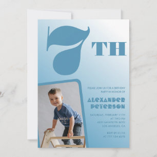 Boy 7th birthday invitations Blue Photo