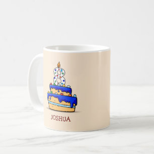 Boy 8th Birthday, 8 on Sweet Blue Cake Coffee Mug