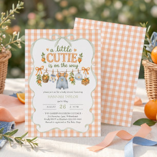 Boy A Little Cutie is on the Way Baby Shower Invitation