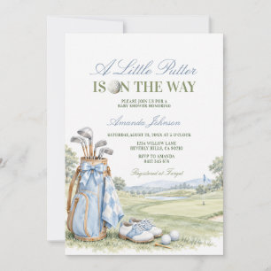 Boy A Little Putter Is On The Way Golf Baby Shower Invitation