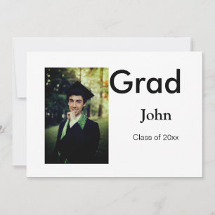 boy add name date year text QR graduation party Announcement