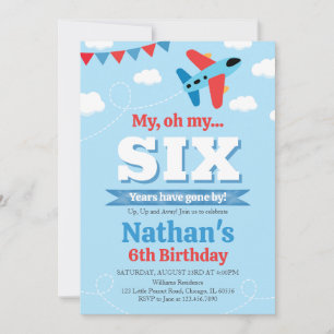 Boy Aeroplane Birthday Invitation