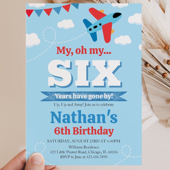 Boy Aeroplane Birthday Invitation (Creator Uploaded)