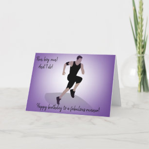 Boy Amputee Runner Birthday Card