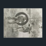 boy and cow black and white vintage postcard<br><div class="desc">A cute black and white photo from the public domain of a boy on a tire swing with his cow. Taken between 1925-1930.  Library of Congress Control Number 2011648512.</div>