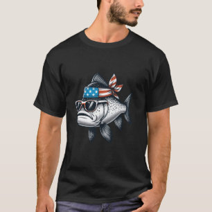Boy And Girl 4th of July With Salmon Fishing T-Shirt