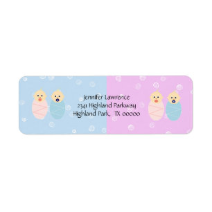 Boy and Girl Twins Address Labels