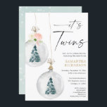 Boy and Girl Twins Winter Christmas baby shower Invitation<br><div class="desc">For more advanced customisation of this design,  simply select the "Edit using Design Tool" button above!</div>
