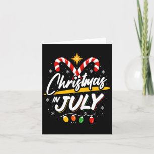 Boy And Girl Who Loves Christmas In July Summer Va Card