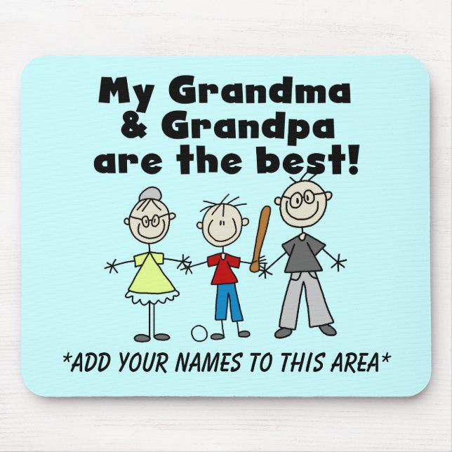 Boy and Grandparents Customisable Mousepad (Front)
