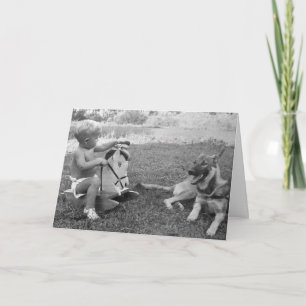 Boy and His Dog Greeting Card
